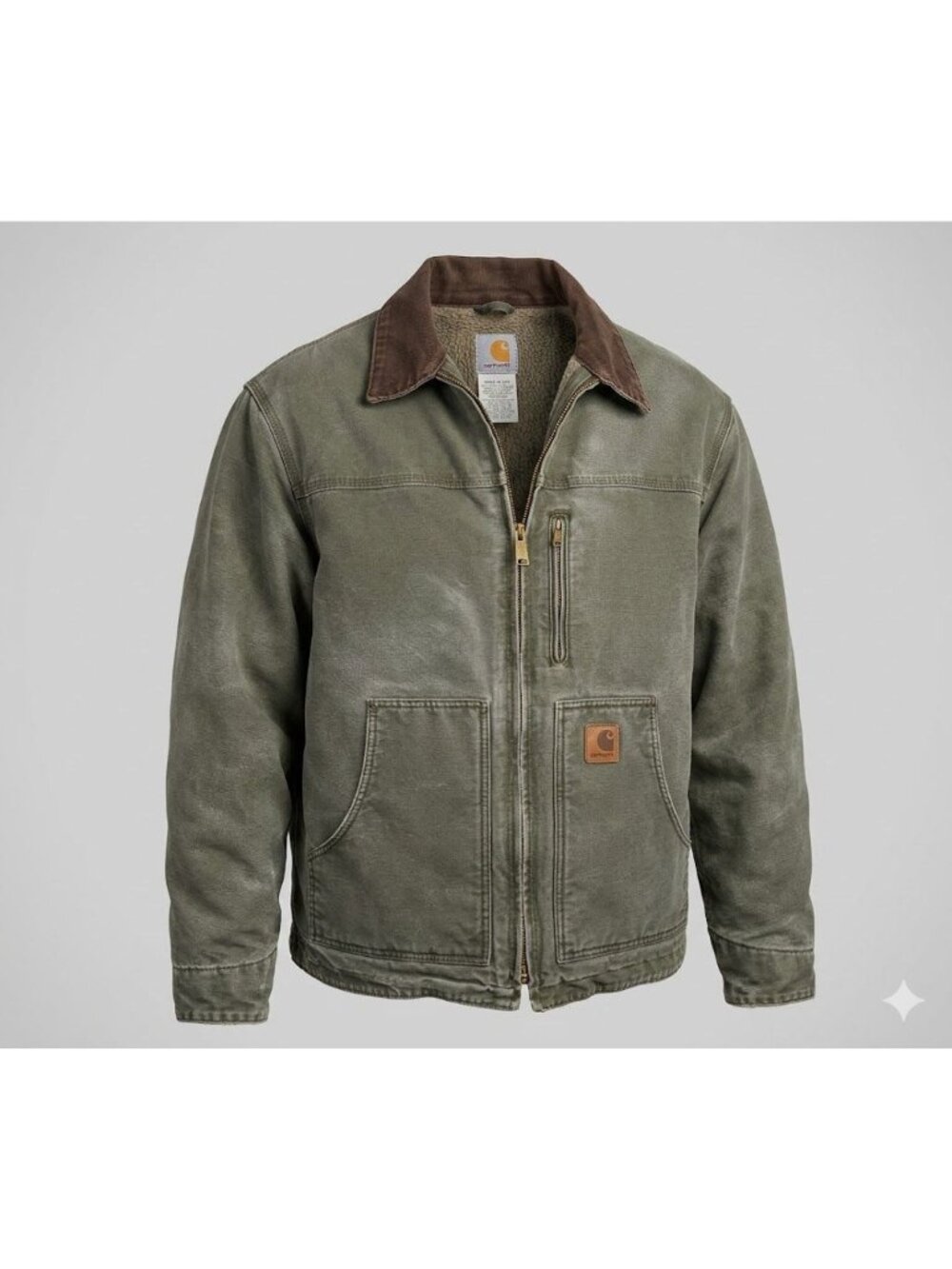 Carhartt Mens Detroit Jacket Size XL Green Sandstone June 2011 C61 ARG